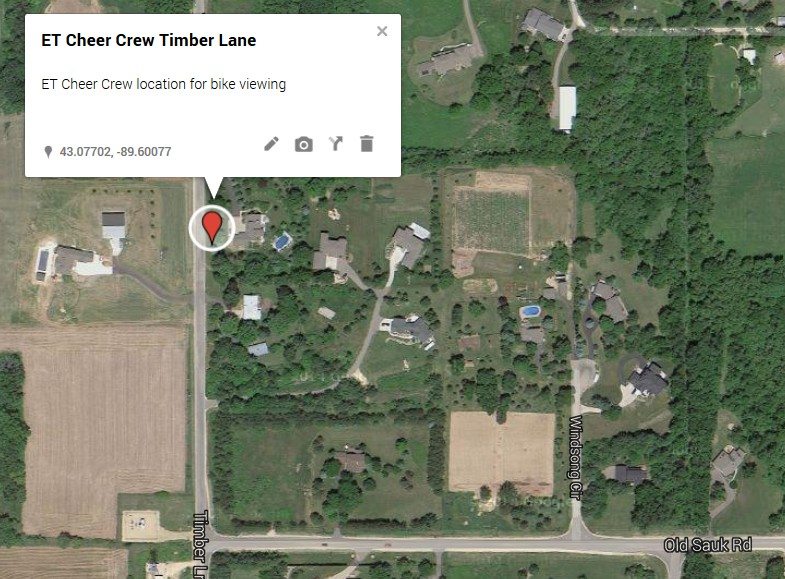 Cheer Crew bike location map