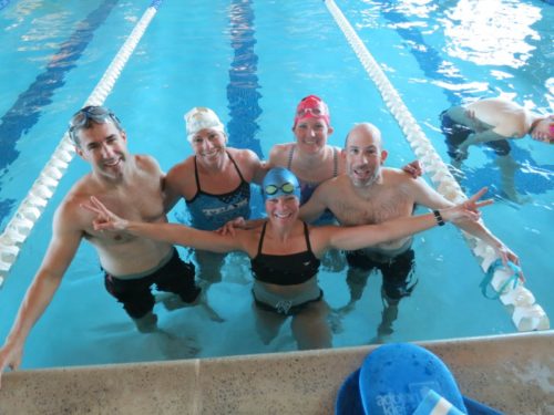 solvang group in pool