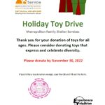 Holiday Toy Drive for Metropolitan Family Shelter Services